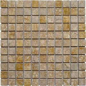 Imperial Gold Limestone Mosaic Tile, Imperial Gold Limestone Yellow Marble Mosaic