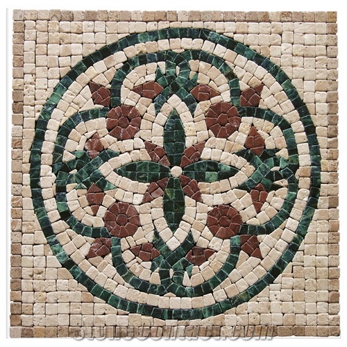 Travertine Mosaic Medallion Tile