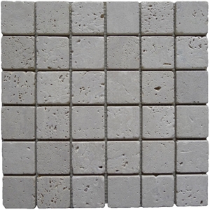 Travertine Mosaic Tile T006, China Beige Travertine Mosaic