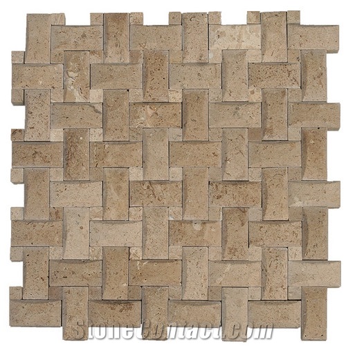 Travertine Mosaic TileT023, China Brown Travertine Mosaic