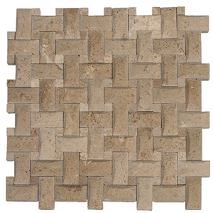 Travertine Mosaic TileT023, China Brown Travertine Mosaic