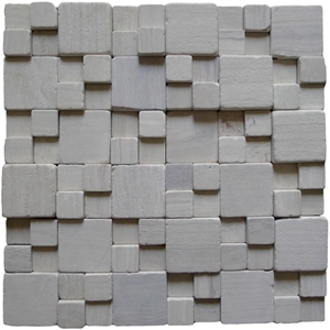 Wood Vein White Marble Mosaic Tile