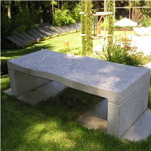 Outdoor Bench in Pietra Di Luserna, Pietra Di Luserna Grey Quartzite Bench