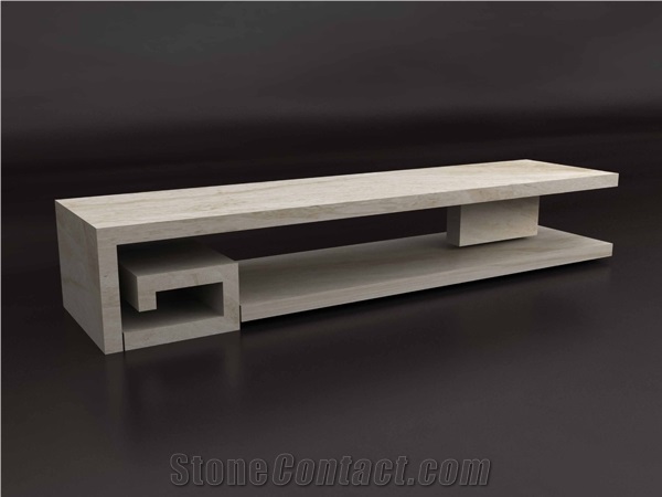 Travertine Stone Tv Stand, Beige Travertine Furniture from ...