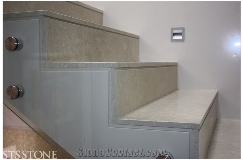 Isernia Stone Stairs, Beige Limestone Stairs