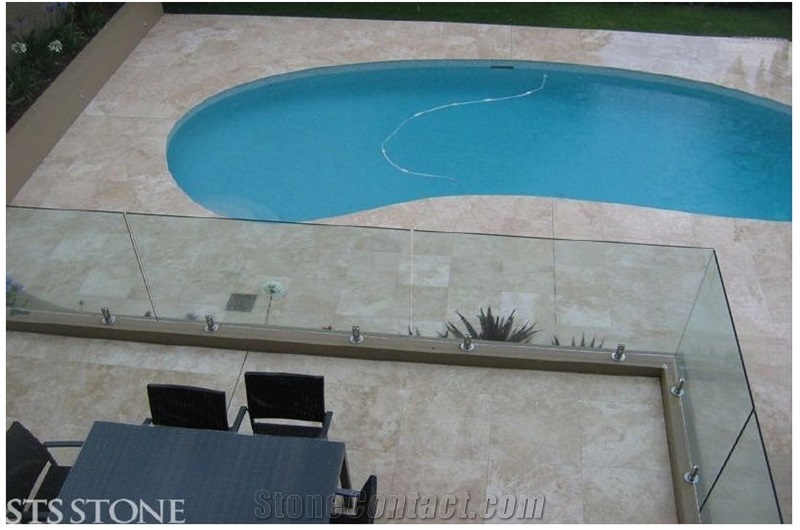 Travertine Cashmere Pool Coping, Cashmere Beige Travertine Pool Coping from Australia