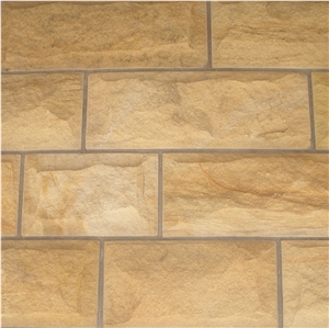 Quintanar Sandstone Mashroomed Wall Cladding, Quintanar Yellow Sandstone Mushroom Stone