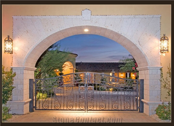 Coral Stone Arch Design, Mexican Coral Stone Entrance Arch