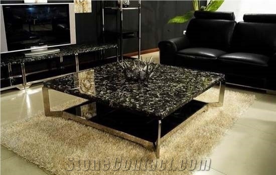 Shell Fossil Marble Tabletops, Black Marble Tabletops