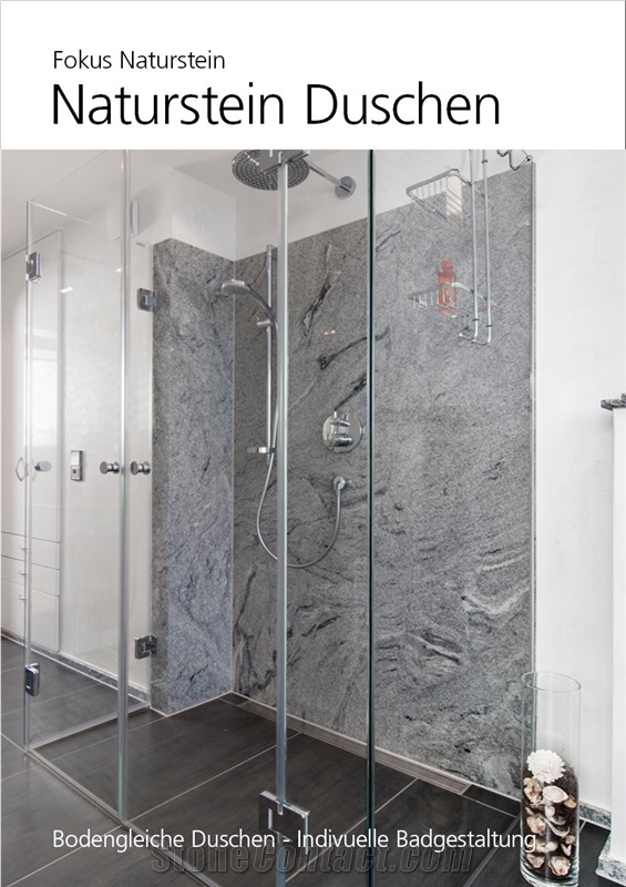 Grey Granite Shower Panel, Kuppam Grey Granite Bath Design