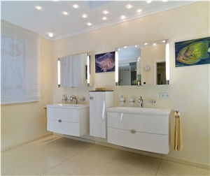 Crema Sicilia Beige Limestone Bathroom Design