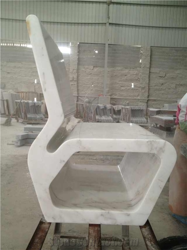 Marble Chair, Ariston White Marble Furniture
