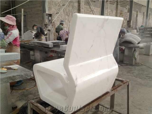 Marble Chair, Ariston White Marble Furniture