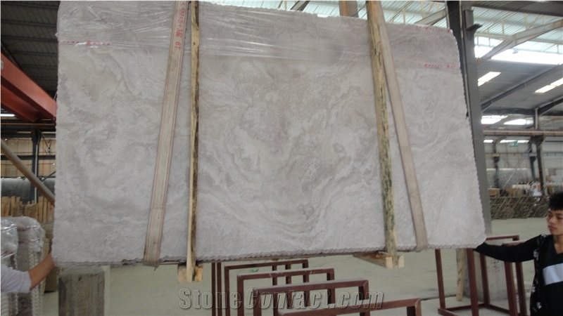 Wooden White Cross-Cut Slab, China Grey Marble