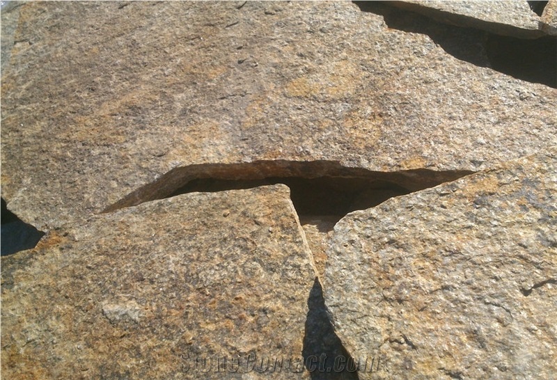 Irregular Shape Natural Stone for Walling, Beige Quartzite Walling