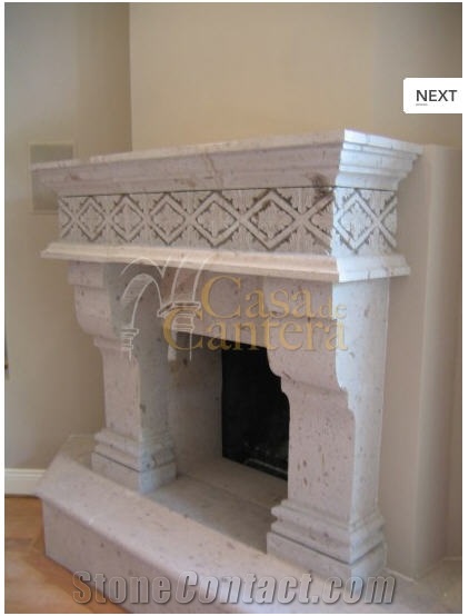 Cantera Fireplaces, Cantera Beige Fireplace Mantel