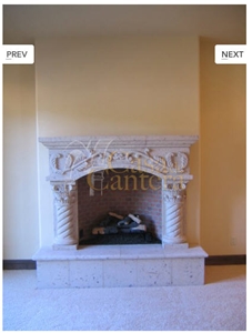 Cantera Fireplaces, Cantera Beige Fireplace Mantel