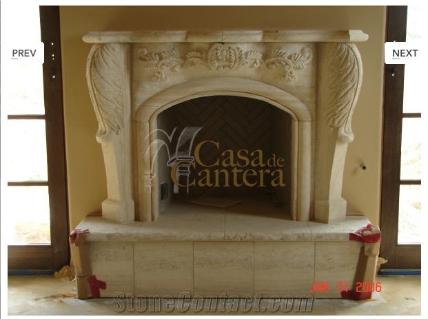 Cantera Fireplaces, Cantera Beige Fireplace Mantel