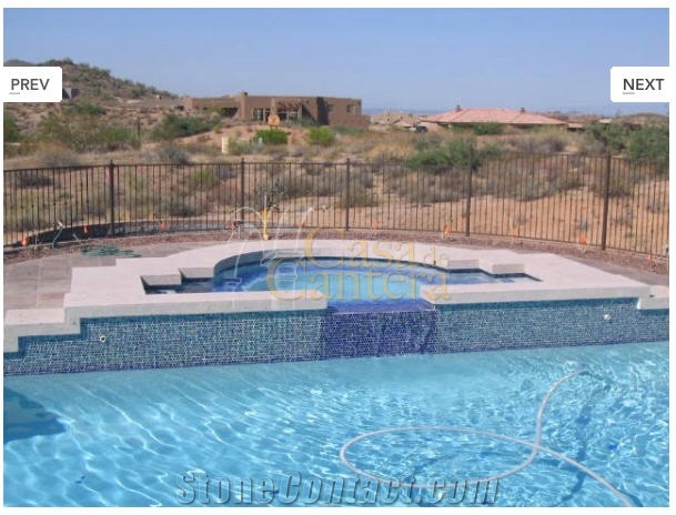 Cantera Pools & Scuppers, Cantera Crema Beige Pool Coping