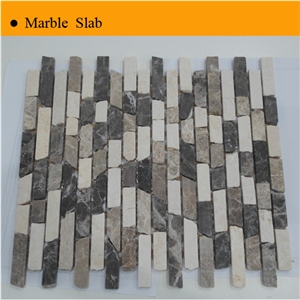 2013 Hot Sale Dark Emperador Marble Strip Mosaic, Dark Emperador Brown Marble Strip Mosaic