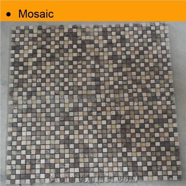 2013 Popular Mosaic Mix Stone Mosaic, Dark Emperador Brown Marble Mosaic