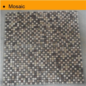 2013 Popular Mosaic Mix Stone Mosaic, Dark Emperador Brown Marble Mosaic