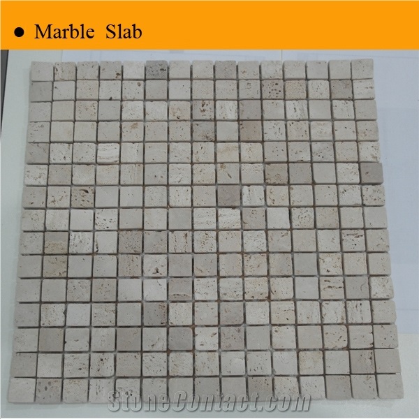 305x305 Travertine Mosaic Tile, Classic Beige Travertine Mosaic