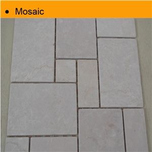 Botticino Classico Beige Marble Tumbled Mosaic