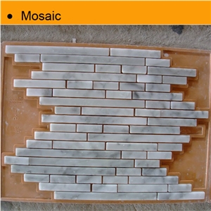 Cheap Mosaic Tile Sheets, Wood White Marble Mosaic