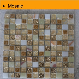 Mix Metal and Jade Mosaic Tile for Wall