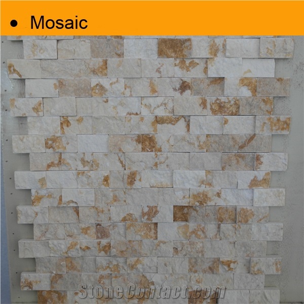 Spanish Gold Mosaic Tiles, Spanish Gold Yellow Marble Mosaic