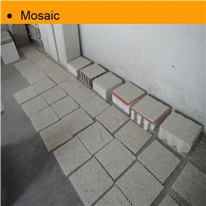 Square Stone Mosaic Tile Strip Mosaic Tile, White Travertine Strip Mosaic