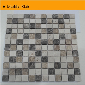 Tile Mosaic for Wall Decoration, Dark Emperador Brown Marble Mosaic