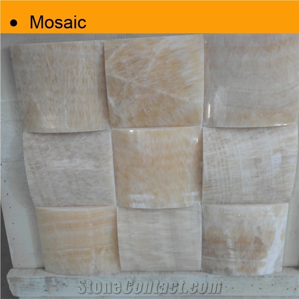 Yellow Onyx Mosaic Tiles Wholesale, Honey Yellow Onyx Mosaic