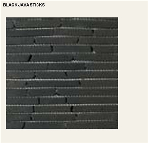 Black Java Sticks Mosaic, Indonesia Black Basalt Mosaic