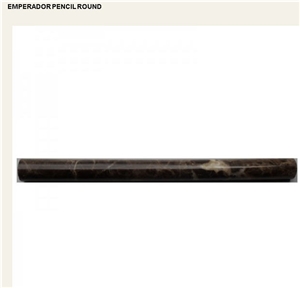 Pencil Rail, Emperador Dark Brown Marble Molding, Border