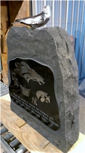 Granite & Stainless Steel Monument/Memorial, Black Granite Monument