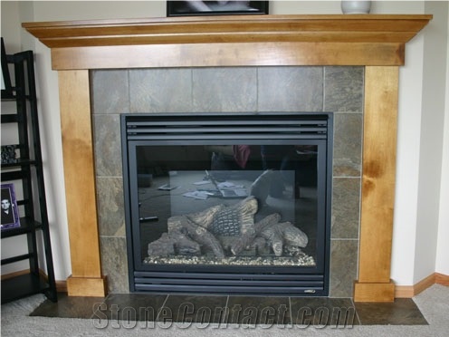 Grey Slate Fireplace