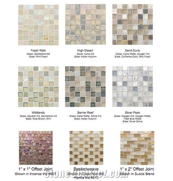 Glass-Slate Mosaic Tiles