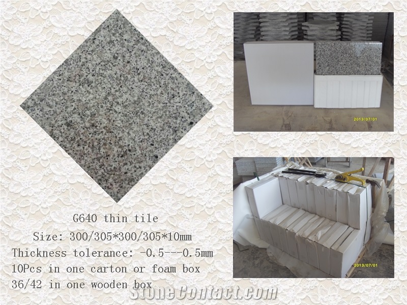 Bianco Sardo Granite G640 Thin Tile, China White Granite