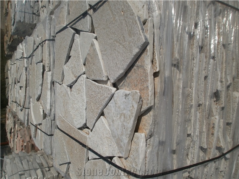 White Quartzite Antiqued Flagstone