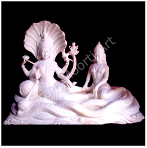 Laxmi Narayan Indian God Statues, Morwad White Marble Statues