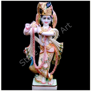 Radha Krishna Statues, Makrana White Marble Statues