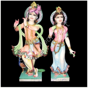 Radha Krishna Statues, Makrana White Marble Statues
