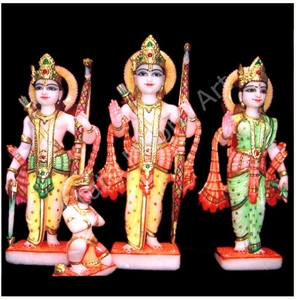Ram Darbar Indian God Statues, Hi White Marble Statues