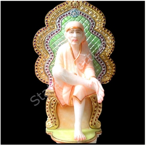Sai Baba God Statues, Makrana Albeta White Marble Statues