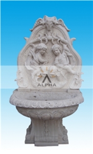 Angels Wall Fountains, Guangxi White Marble Wall Fountains