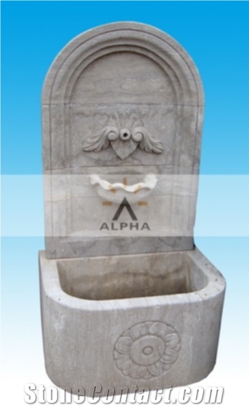 Antiqued Finished Stone Fountains, Storm Cloud Grey Marble Fountains