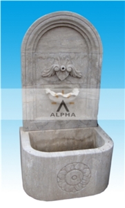 Antiqued Finished Stone Fountains, Storm Cloud Grey Marble Fountains