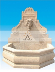 Antiqued Finished Wall Fountain,White Jade Beige Marble Wall Fountain